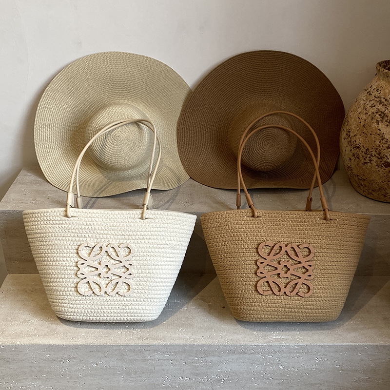 Beach Bag Straw - Bolsa de Palha Trançada Feminina, Grande