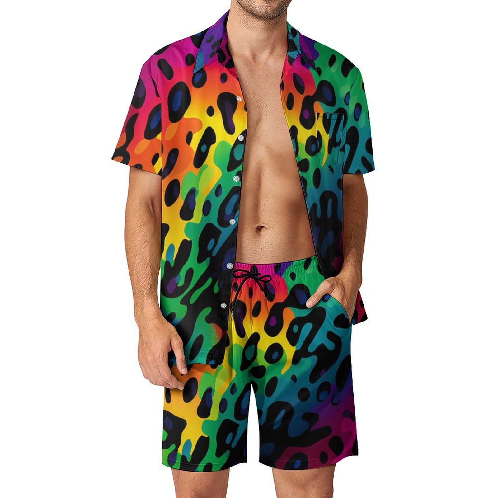 Summer Clothes Fashion - Conjunto de Camisa e Shorts Masculino