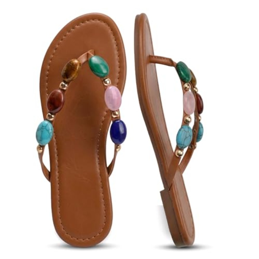 Flip Flop Jeweled - Sandálias Femininas com Pedrarias, Sandálias Thong,