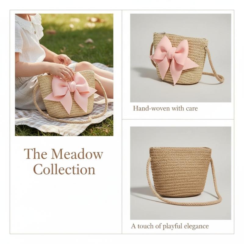 Beach Bag Straw - Bolsa de Ombro de Palha Trançada