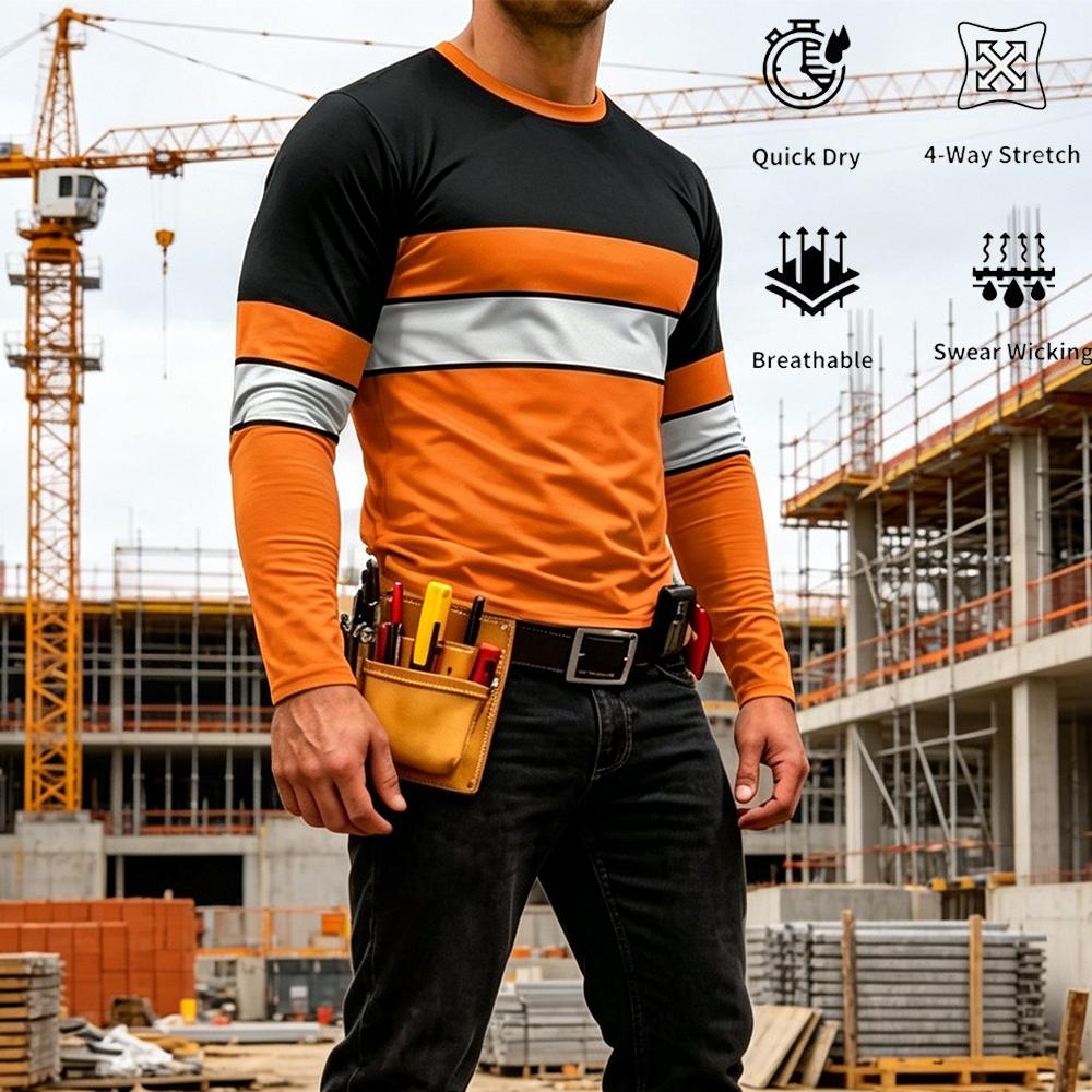 Summer Clothing Trend - Camiseta Masculina de Manga Longa Listrada