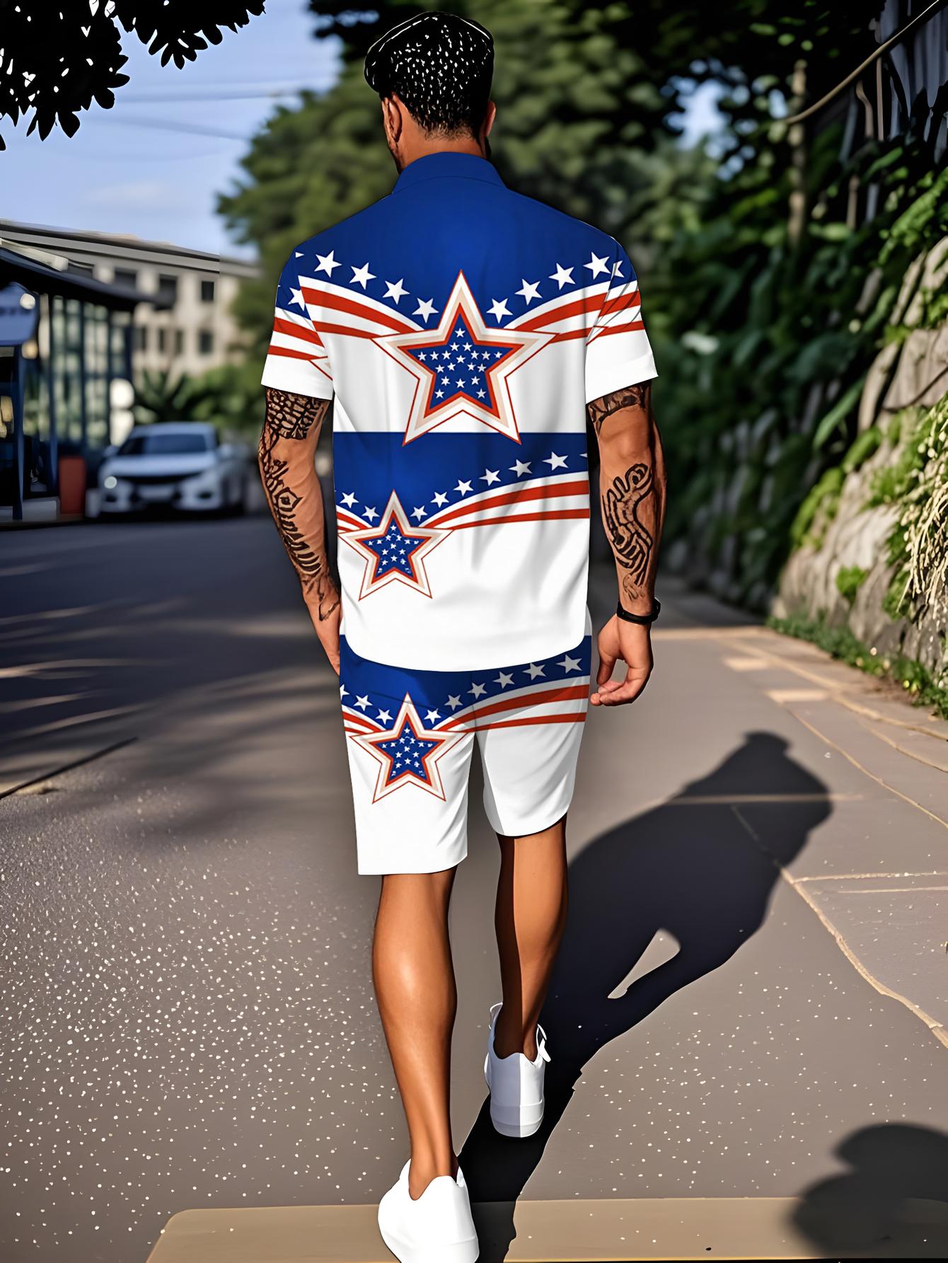 Conjuntos de Camisas Masculina - Summer Clothing Drip avaliação e preço