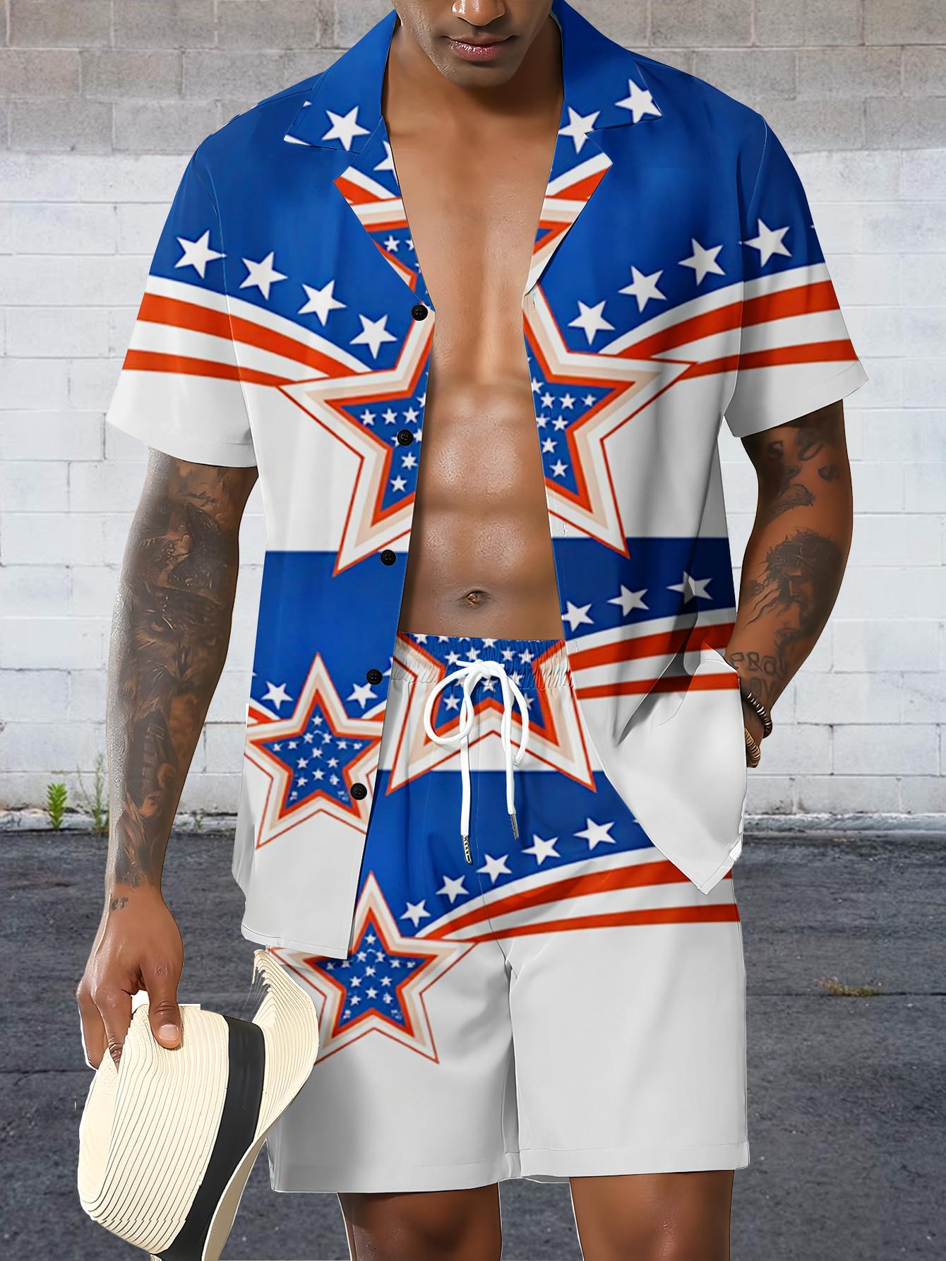 Conjuntos de Camisas Masculina - Summer Clothing Drip avaliação e preço