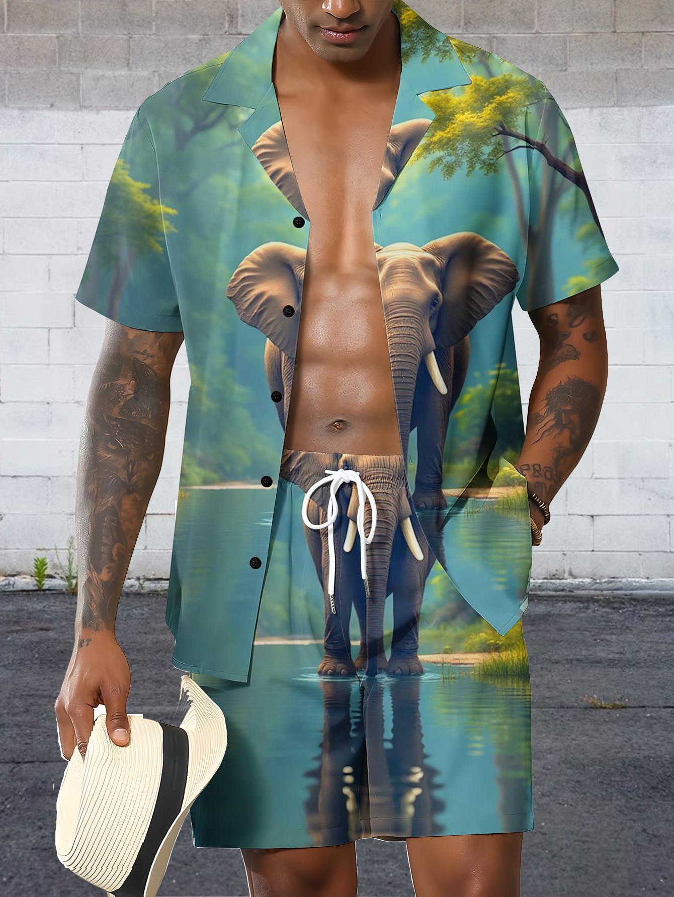 Conjuntos de Camisas Masculina - Summer Clothing Drip avaliação e preço