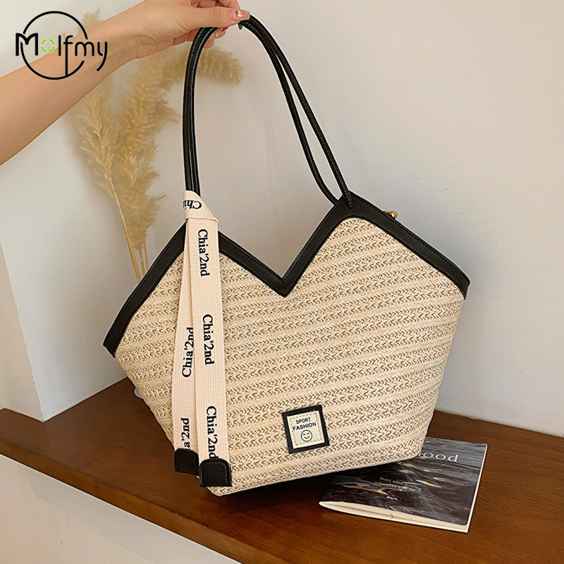 Senhoras saco de praia do vint - Beach Bag Straw avaliação e preço