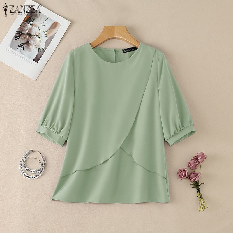 2026 ZANZEA Blusa Feminina de  - Summer Clothing Work avaliação e preço