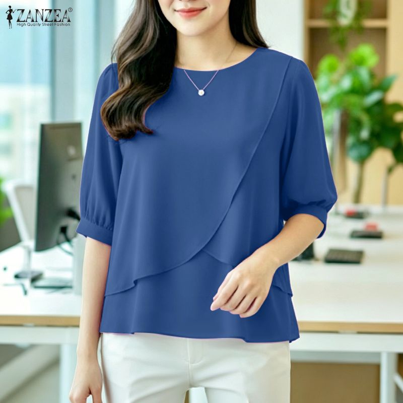 2026 ZANZEA Blusa Feminina de  - Summer Clothing Work avaliação e preço