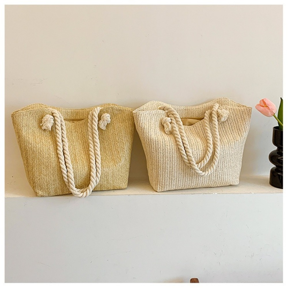 Nova Bolsa de Praia de Verão G - Beach Bag Straw avaliação e preço