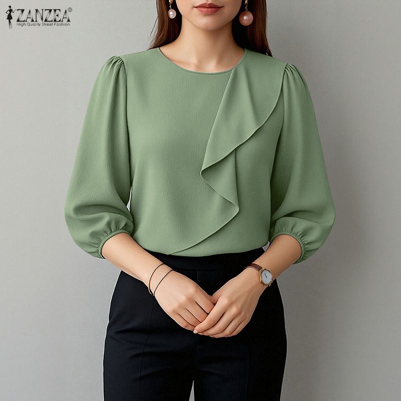 2026 ZANZEA Blusa Feminina de  - Summer Clothing Work avaliação e preço