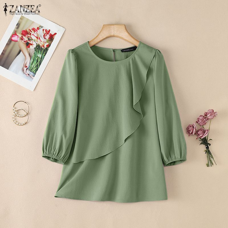 2026 ZANZEA Blusa Feminina de  - Summer Clothing Work avaliação e preço