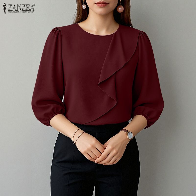 2026 ZANZEA Blusa Feminina de  - Summer Clothing Work avaliação e preço