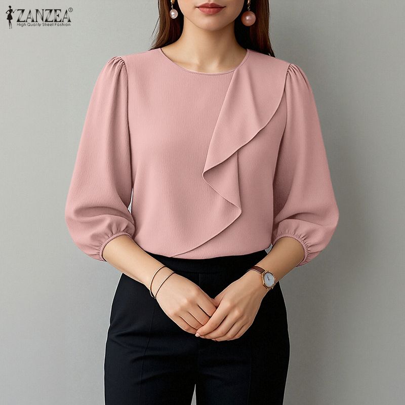2026 ZANZEA Blusa Feminina de  - Summer Clothing Work avaliação e preço