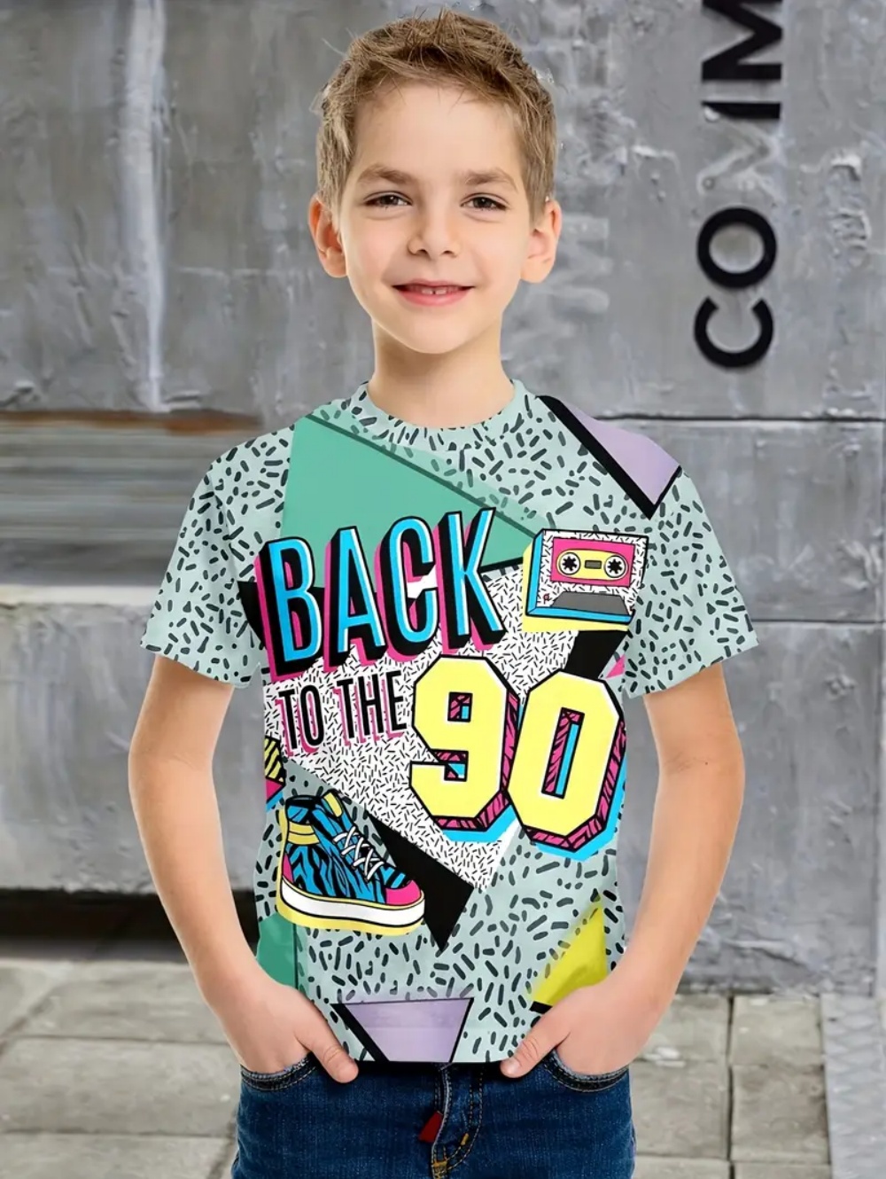 Roupas infantis camiseta graff - Summer Clothing Drawing avaliação e preço