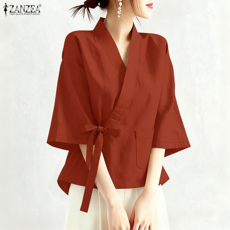 2026 ZANZEA Blusa Feminina de  - Summer Clothing Work avaliação e preço