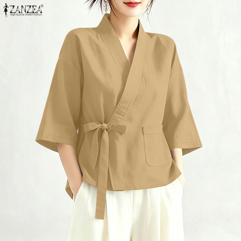 2026 ZANZEA Blusa Feminina de  - Summer Clothing Work avaliação e preço