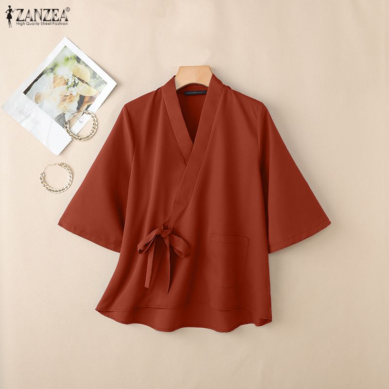 2026 ZANZEA Blusa Feminina de  - Summer Clothing Work avaliação e preço