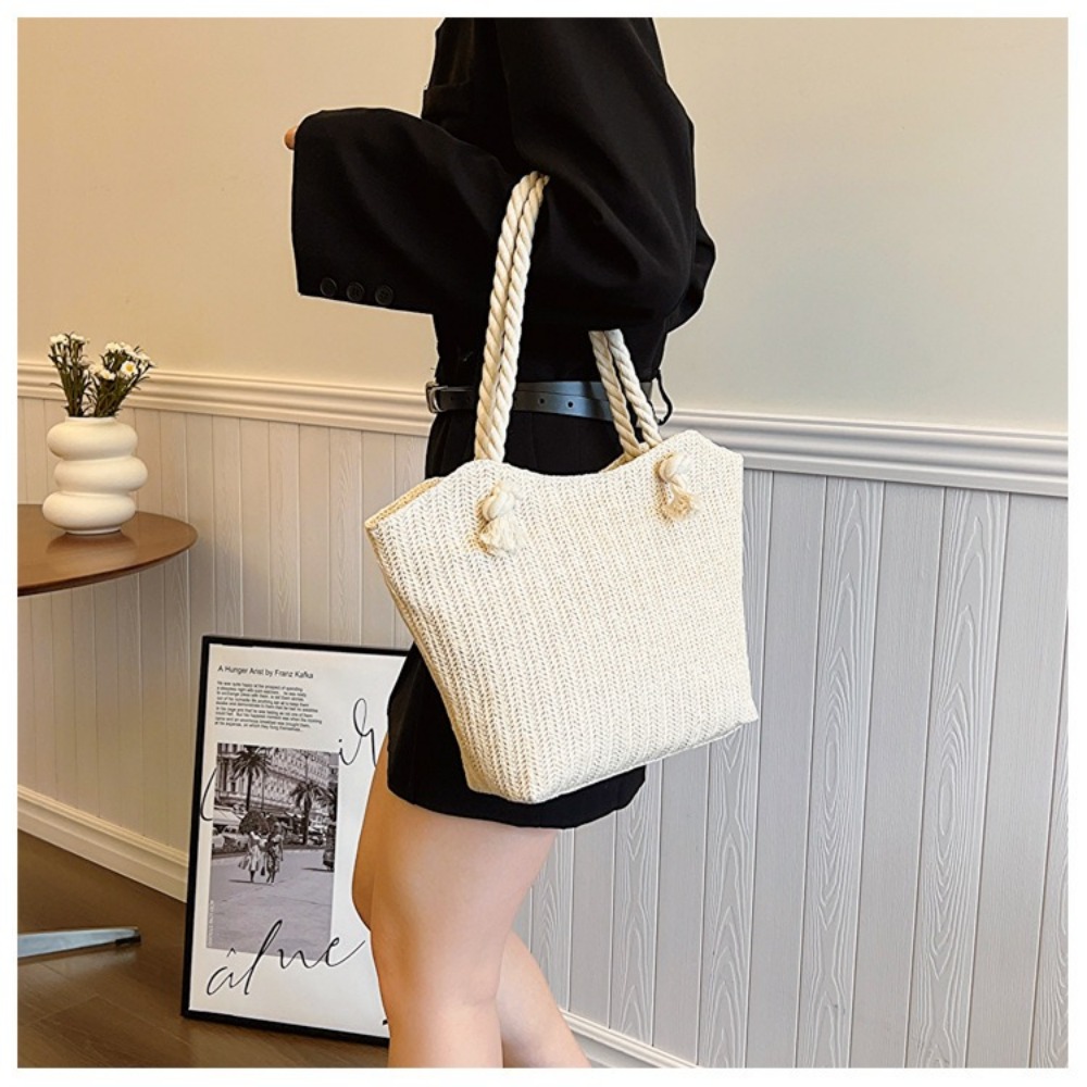 Nova Bolsa de Praia de Verão G - Beach Bag Straw avaliação e preço