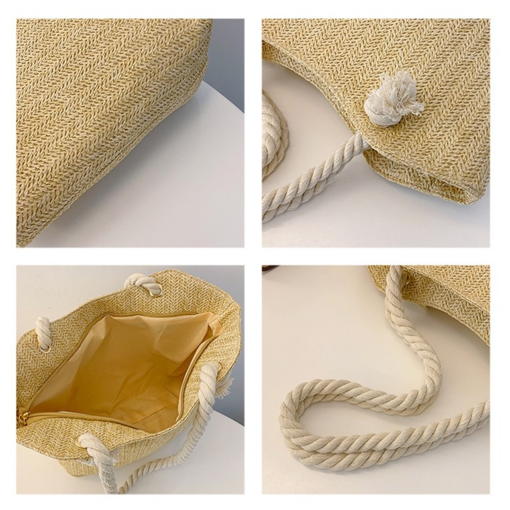 Nova Bolsa de Praia de Verão G - Beach Bag Straw avaliação e preço