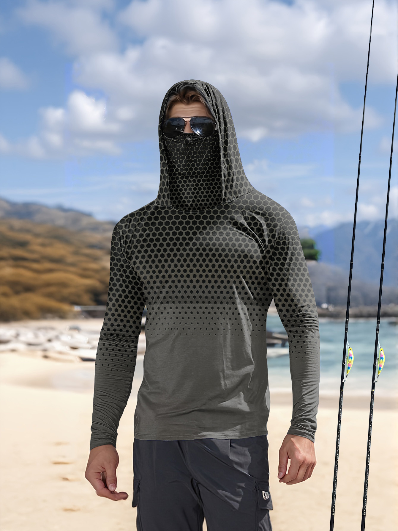 Camisa de Pesca Masculina de V - Summer Clothing Trend avaliação e preço