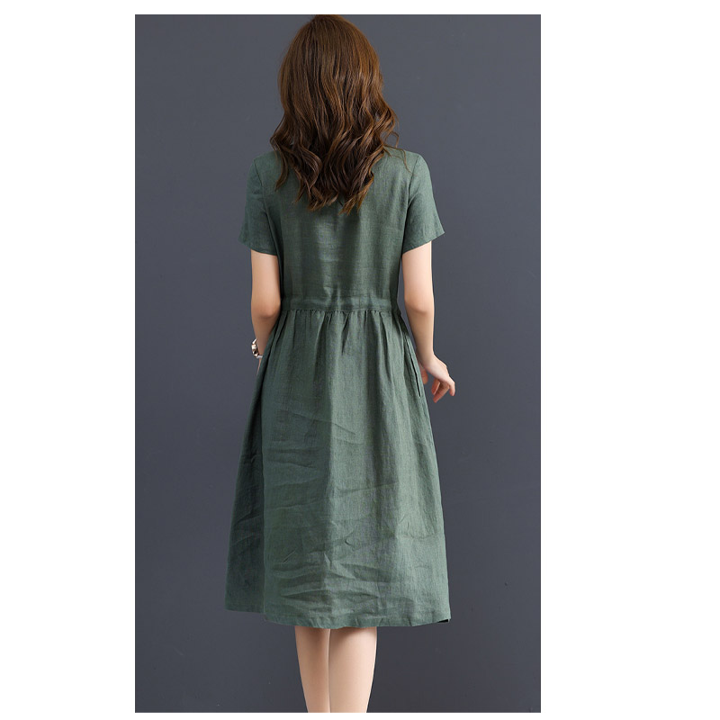 Vestido Feminino de Linho Puro - Summer Clothing Drawing avaliação e preço