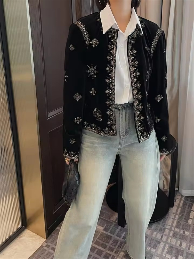 Moda bordada jaqueta preta mul - Crew Clothing Summer Jacket avaliação e preço