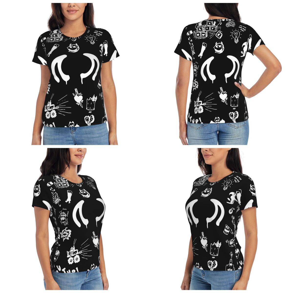 Camiseta feminina com desenhos - Summer Clothing Drawing avaliação e preço