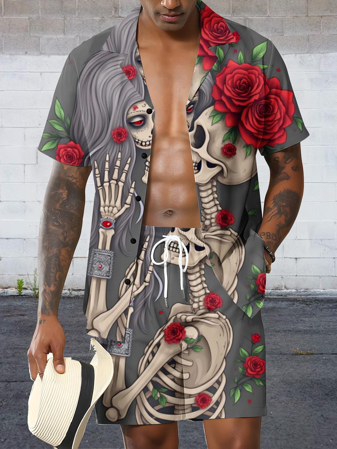 Conjuntos de Camisas Masculina - Summer Clothing Drip avaliação e preço