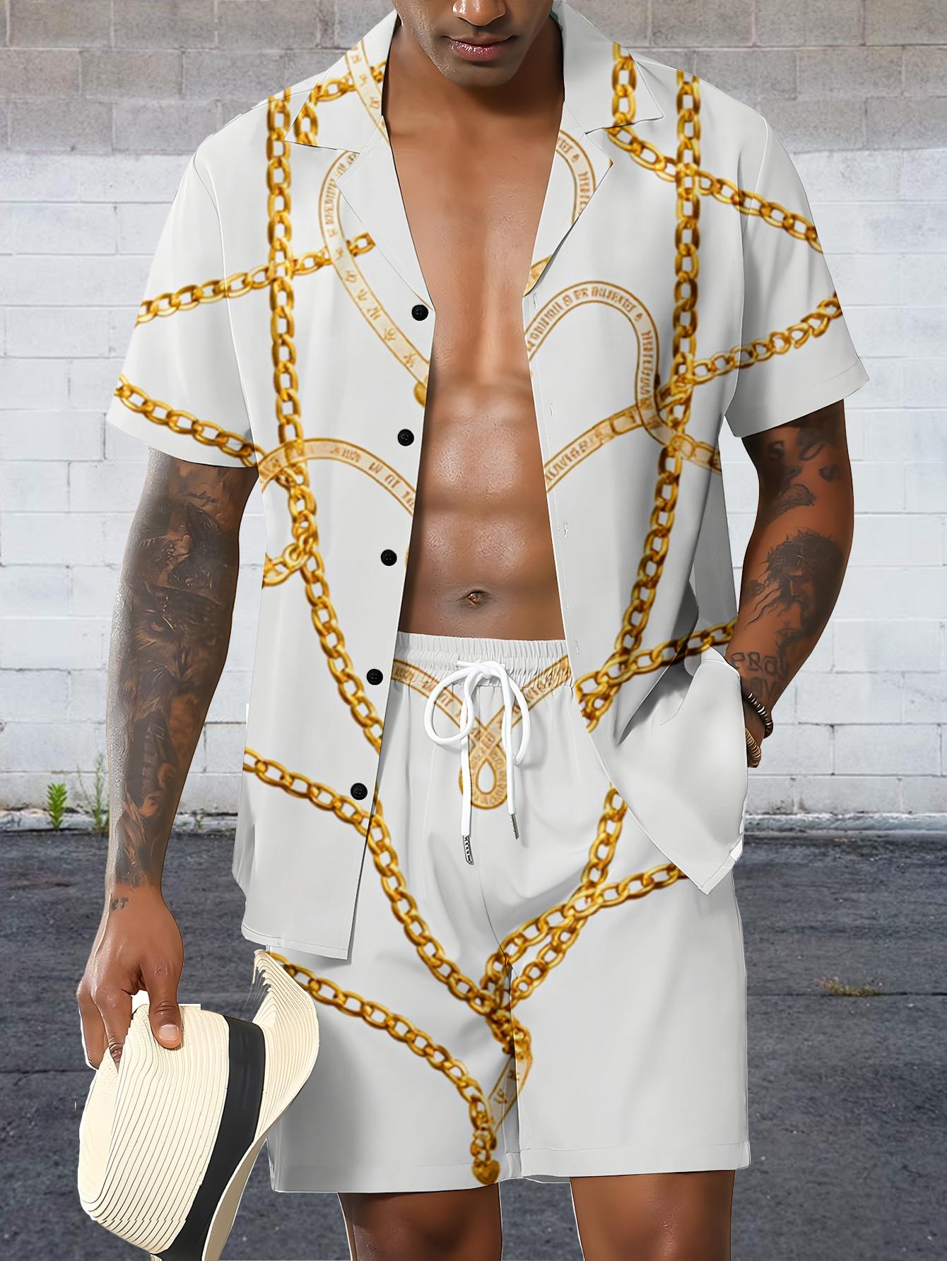 Conjuntos de Camisas Masculina - Summer Clothing Drip avaliação e preço