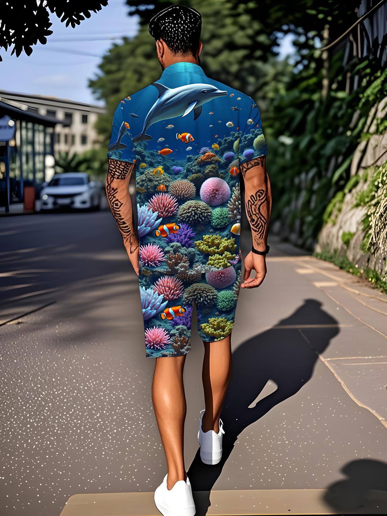 Conjuntos de Camisas Masculina - Summer Clothing Drip avaliação e preço