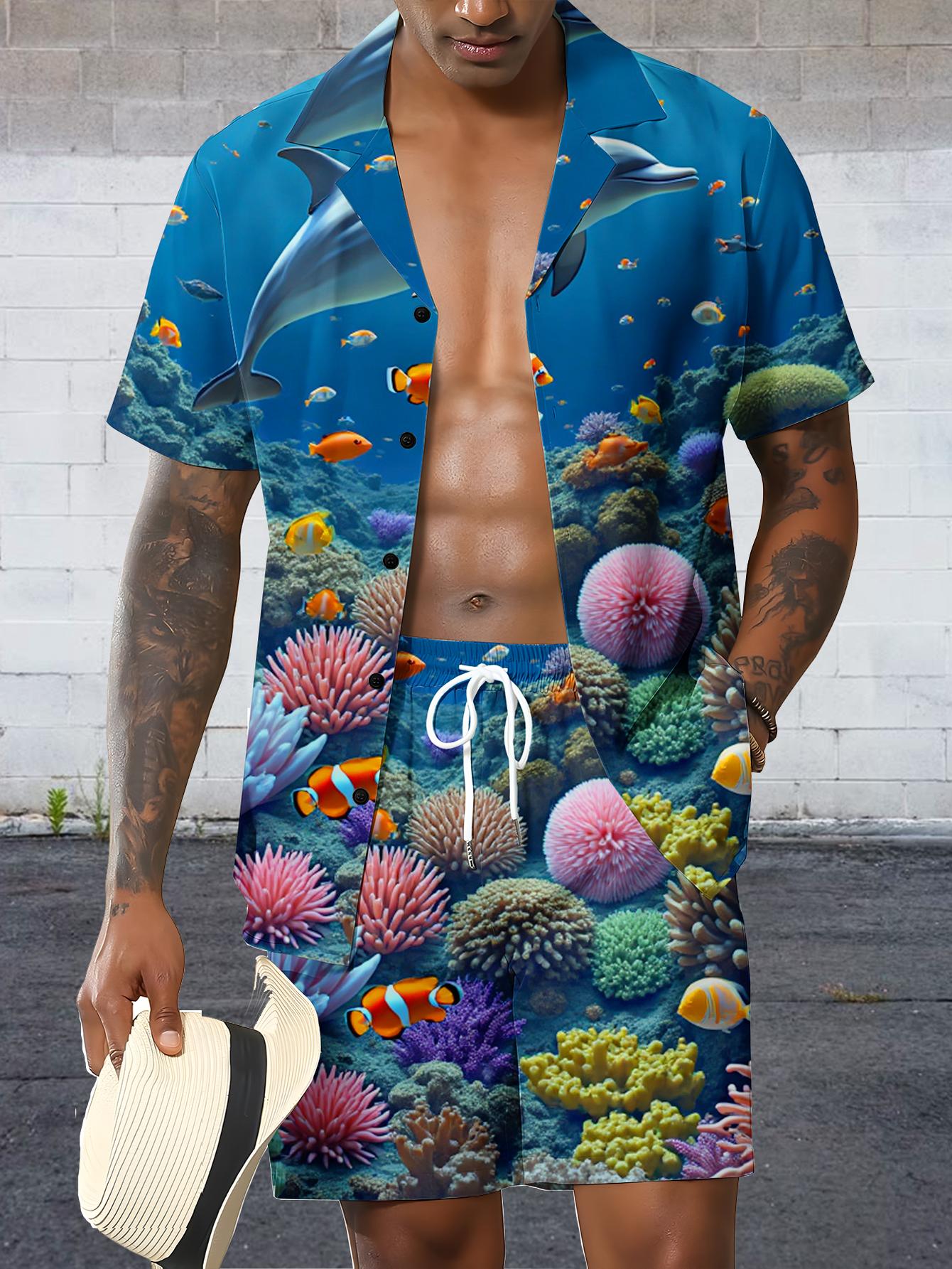 Conjuntos de Camisas Masculina - Summer Clothing Drip avaliação e preço