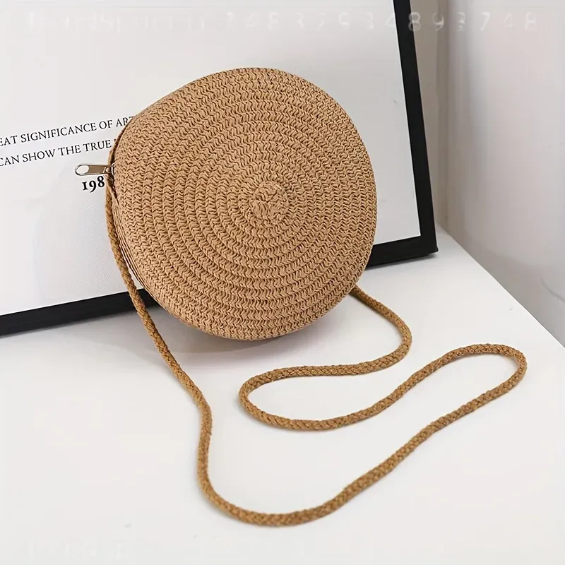 Bolsa Transversal Redonda de R - Beach Bag Straw avaliação e preço