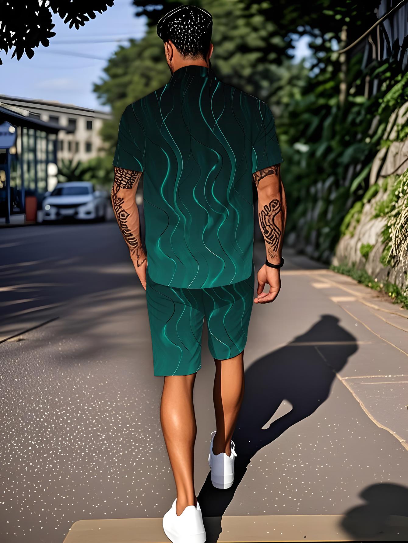 Conjuntos de Camisas Masculina - Summer Clothing Drip avaliação e preço