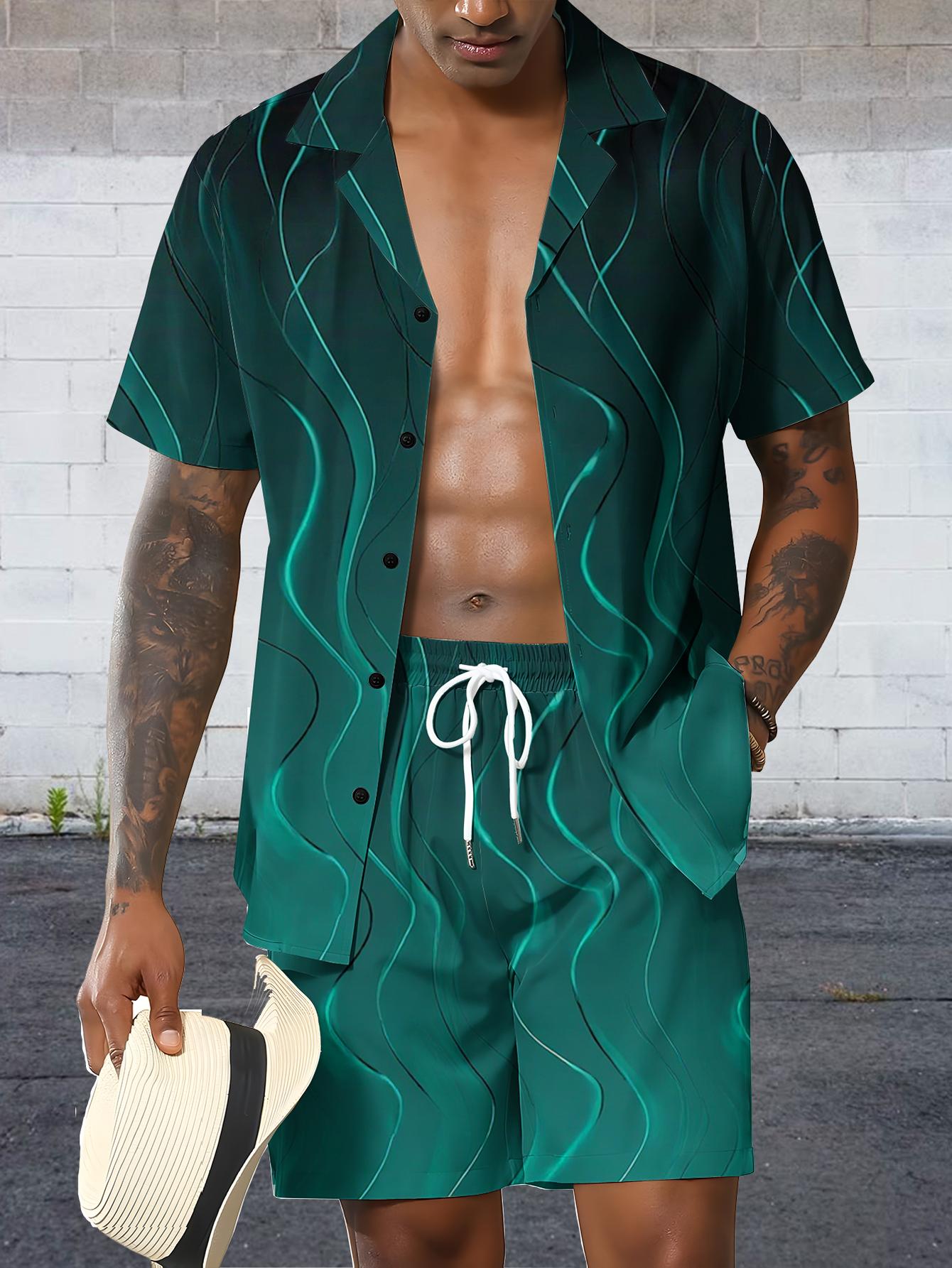 Conjuntos de Camisas Masculina - Summer Clothing Drip avaliação e preço